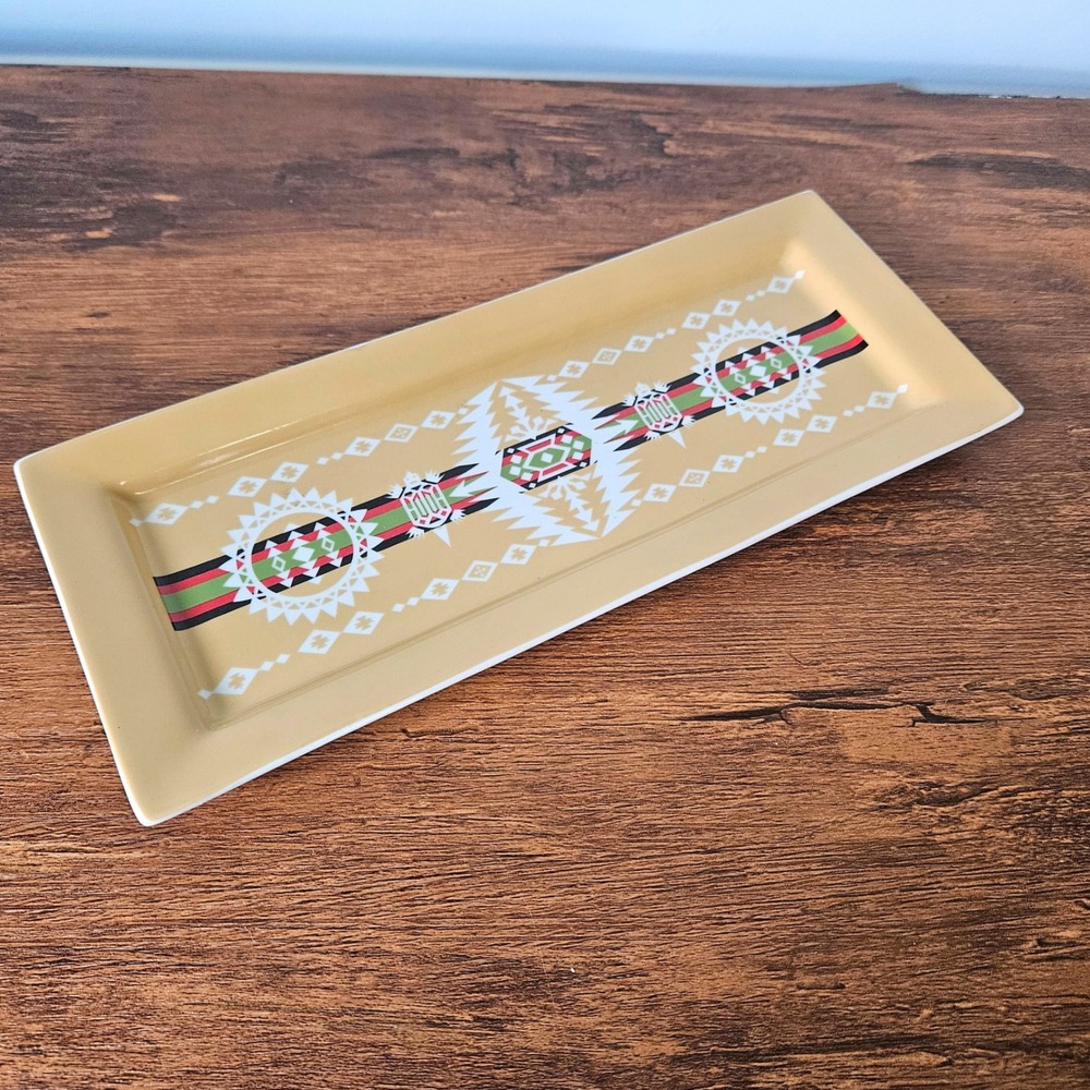 Pendleton Heritage Home Collection Yellow Ceramic Rectangular Serving Tray